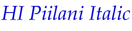 HI Piilani Italic fuente